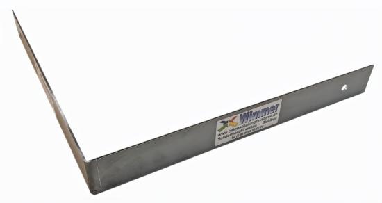 Montagewinkel aus Stahl zur Positionierung von Doppelwänden und Thermowänden auf der Baustelle – mit Schraublöchern – Wimmer Betonschalungssysteme