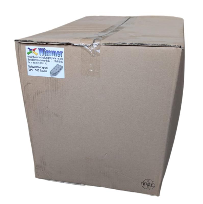 Versandkarton mit 500 Stück Schwabi-Kappen von Wimmer für Thermo- und Doppelwände